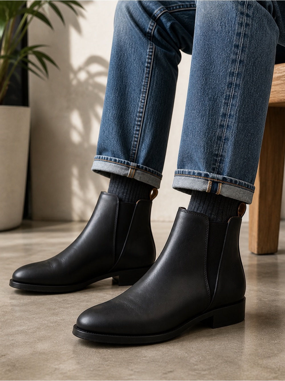 Nisolo Chelsea Boots Black Leather 8.5 Minimalist Capsule Wardrobe NEW